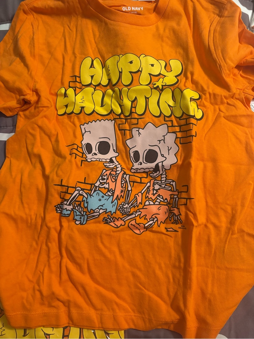 Old Navy Kids' Orange 'Happy Haunting' simpsons Halloween Tee